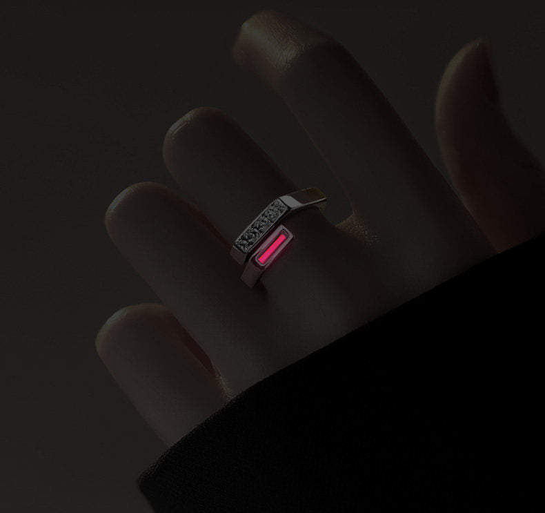 Tritium Signal Ring Adjustable Open Band with 25 Year Self Luminous Glow
