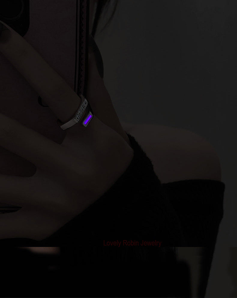 Tritium Signal Ring Adjustable Open Band with 25 Year Self Luminous Glow