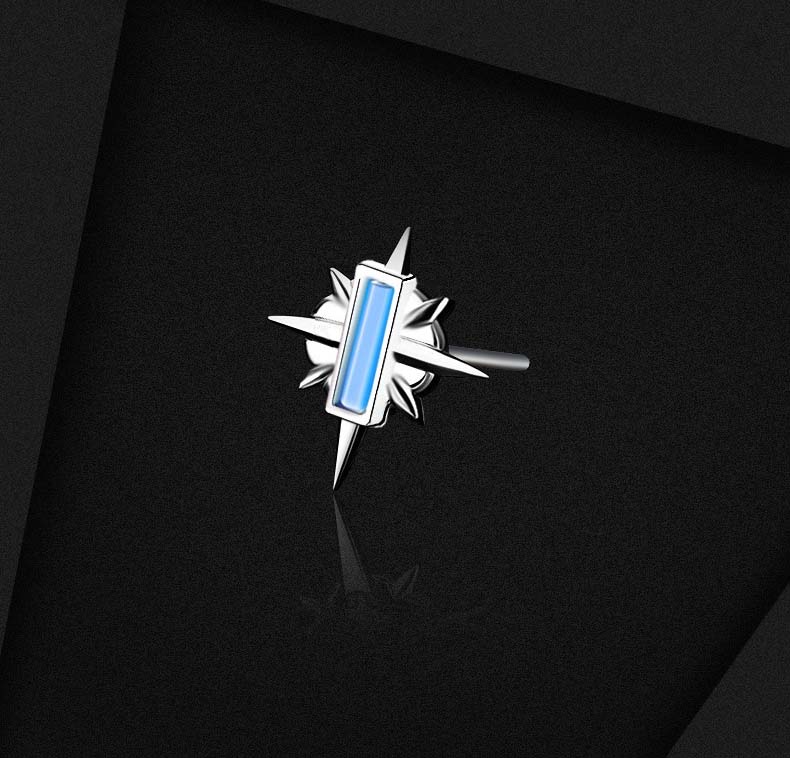 Tritium & Silver Starburst Stud Earrings