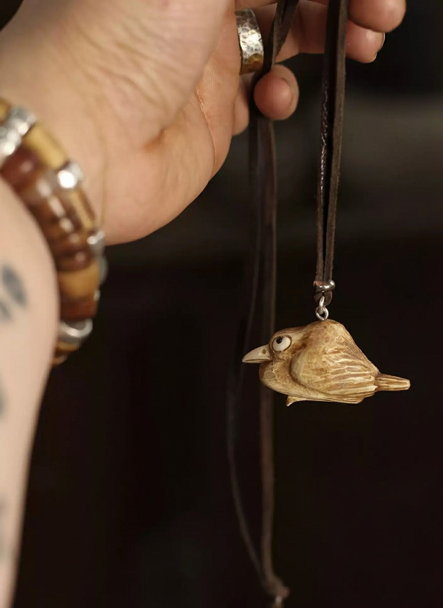 Vintage-Deer-Antler-Bird-Pendant-Necklace_3