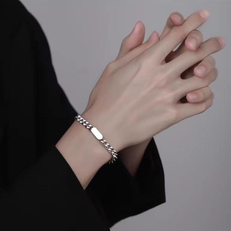 Minimalist Luxury - Sterling Silver Men's Bracelet - LOVELY ROBIN