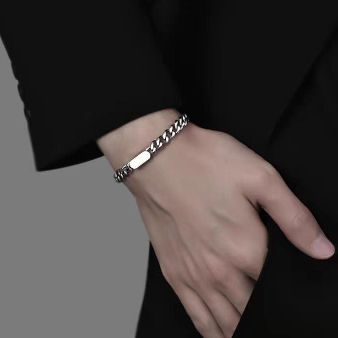 Minimalist Luxury - Sterling Silver Men's Bracelet - LOVELY ROBIN
