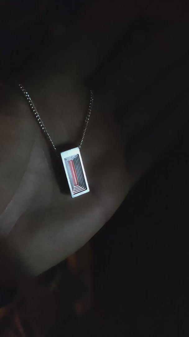 Handcrafted Energy Core Tritium Necklace--red