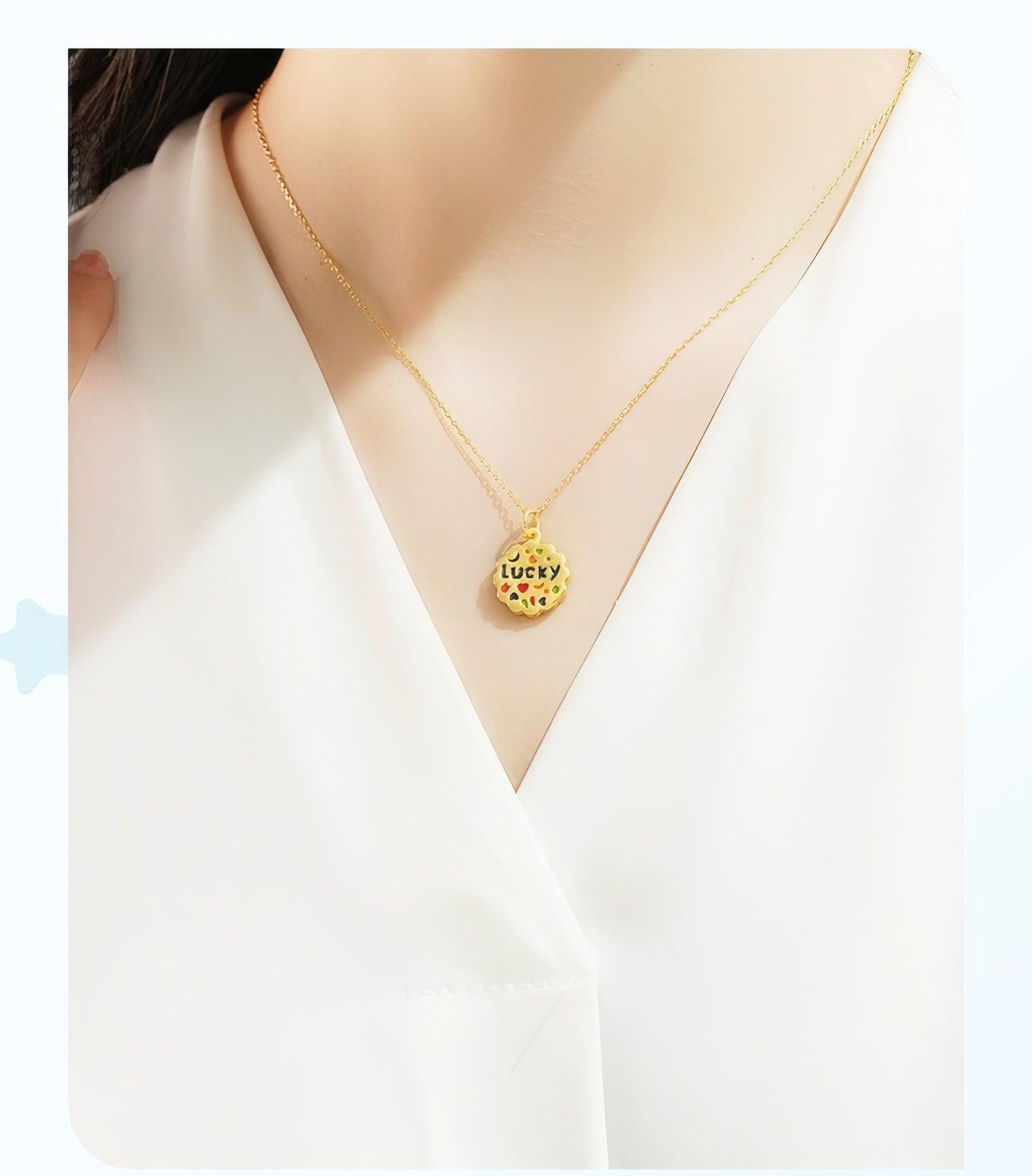 Lucky Cookie Pure Gold Pendant - LOVELY ROBIN