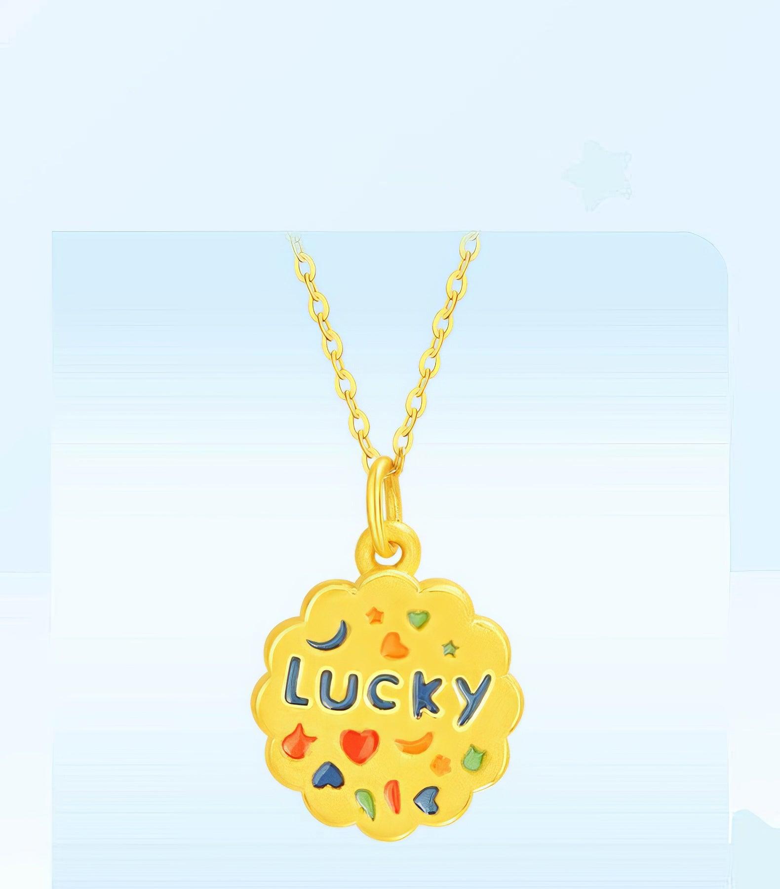 Lucky Cookie Pure Gold Pendant - LOVELY ROBIN
